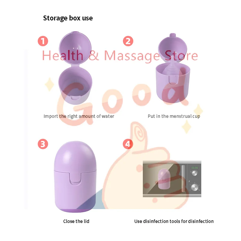 

【WA】Silicone Menstrual Cup Set Portable Menstrual Cup Sterelizer Disinfection Box