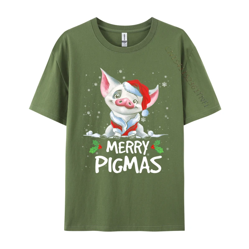 Christmas Merry Pigmas Funny Xmas Pajama For Pig Lover T-Shirts Vintage T-Shirt Oversized Cotton Tshirt Tee Premium Comfort