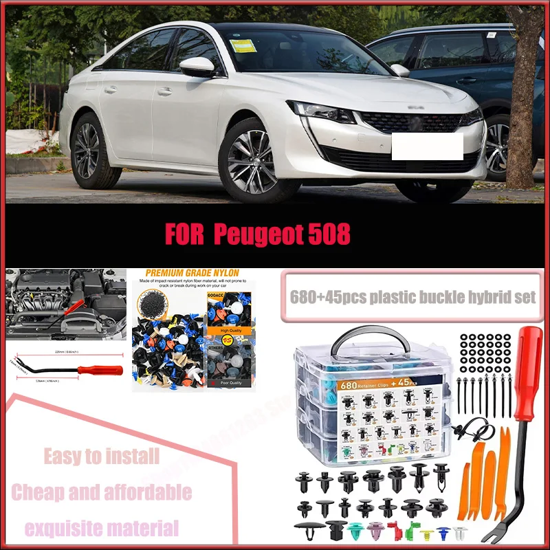 

For Peugeot 500 Ford Audi Toyota Car Plastic Retainer Clips Kit 680+45pcs Auto Fender Push Pin Car Fastener Clip Mixed Set