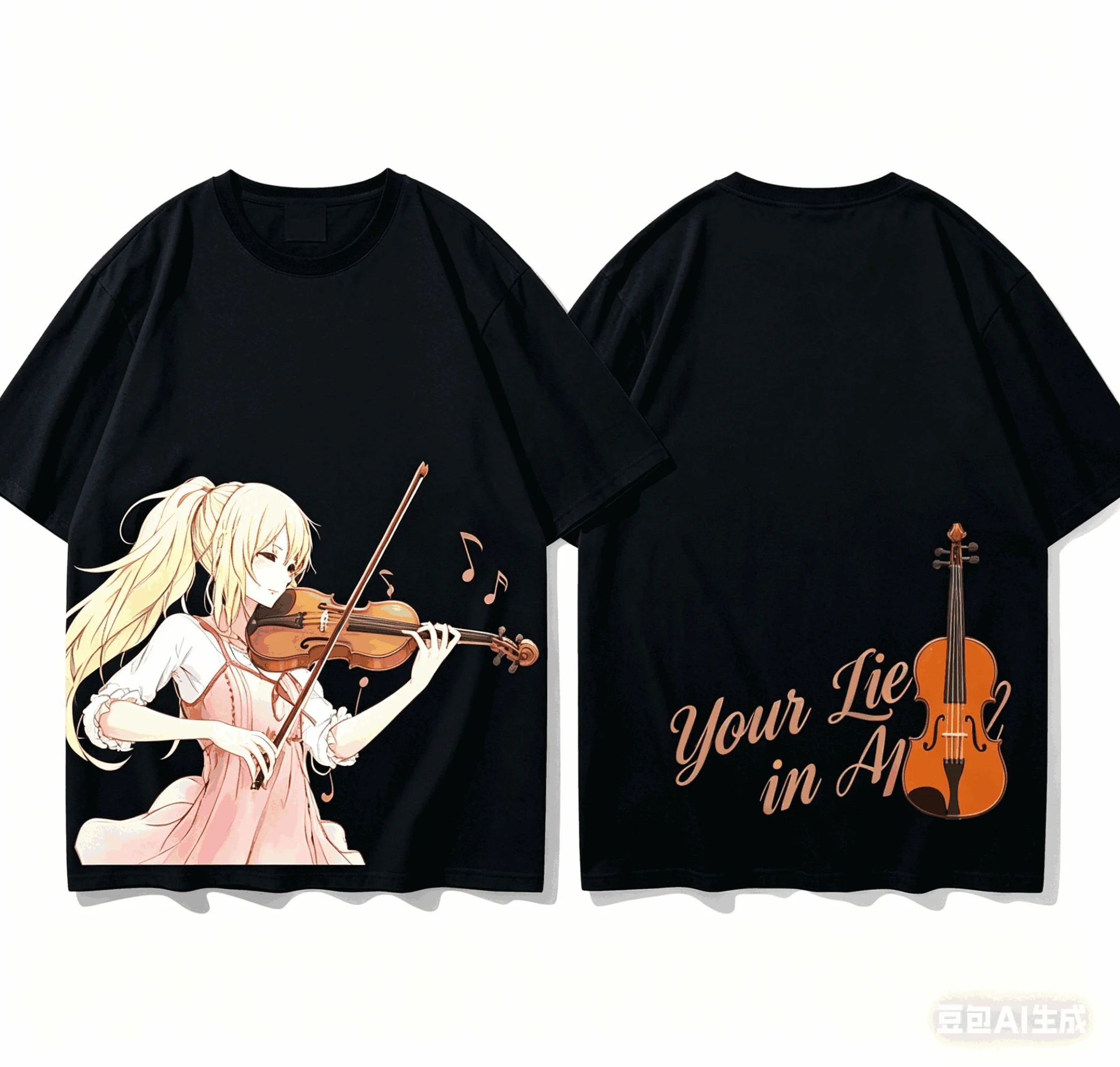 Your Lie in April Kaori Miyazono Anime Graphic T Shirt Japanese Manga Character Print Short Sleeve Casual Cotton Streetwear Tee