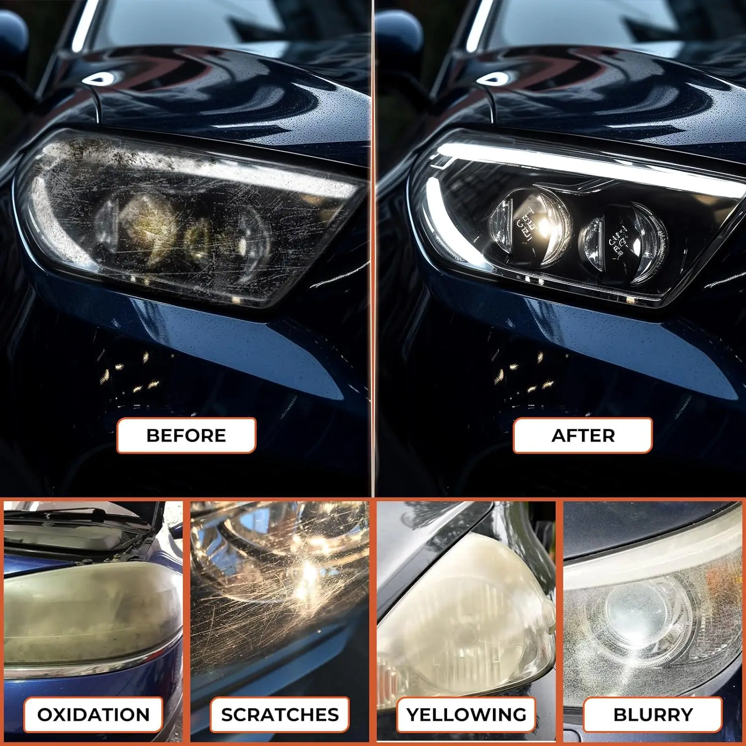 Car Headlight Restoration Set Car Headlight Yellowing Repair Car Tail Light Aging Waxing Repair Tool Headlight Polishing To New image 5