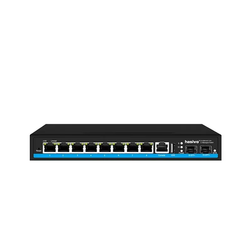 8 PORT 2.5G PoE or Without PoE Ethernet Switch 8*2.5Ggbps RJ45 Port Network Plug and Play 2*10G SFP