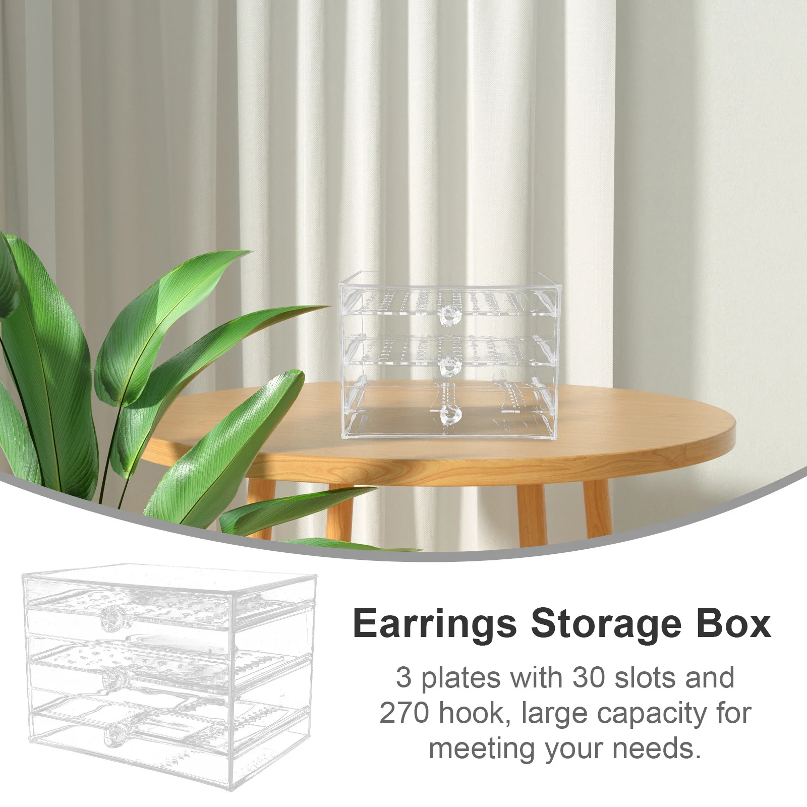 

Earring Stand Storage Box Anti-dust Earrings Container for Store Accessories Draw Design Small Parts Display