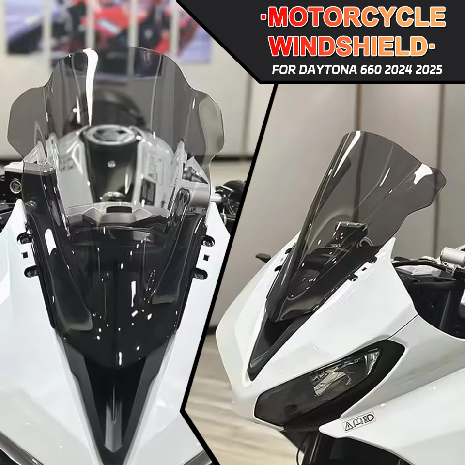 

For Daytona 660 2024 Motorcycle Double Bubble Windscreen High-Impact Resistance Protection Windscreen Baffle Wind Deflector