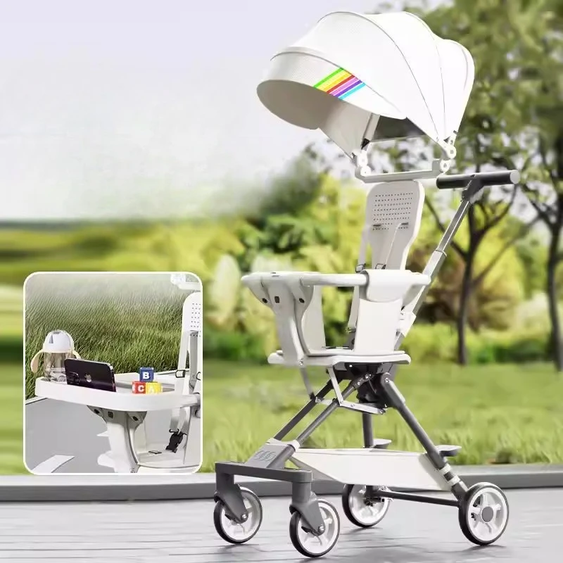 

One-touch Foldable Lightweight Baby Stroller High-view Children's Stroller Two-way Baby Carriage Simple Travel Stroller Airplane