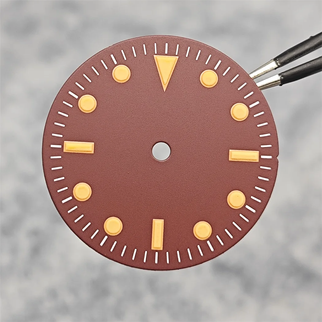 Orange Scale Red Watch Dial No Calendar Window Without Date Watch Accessories No Luminous Suitable for NH35/ 8215/ 2836 Movement