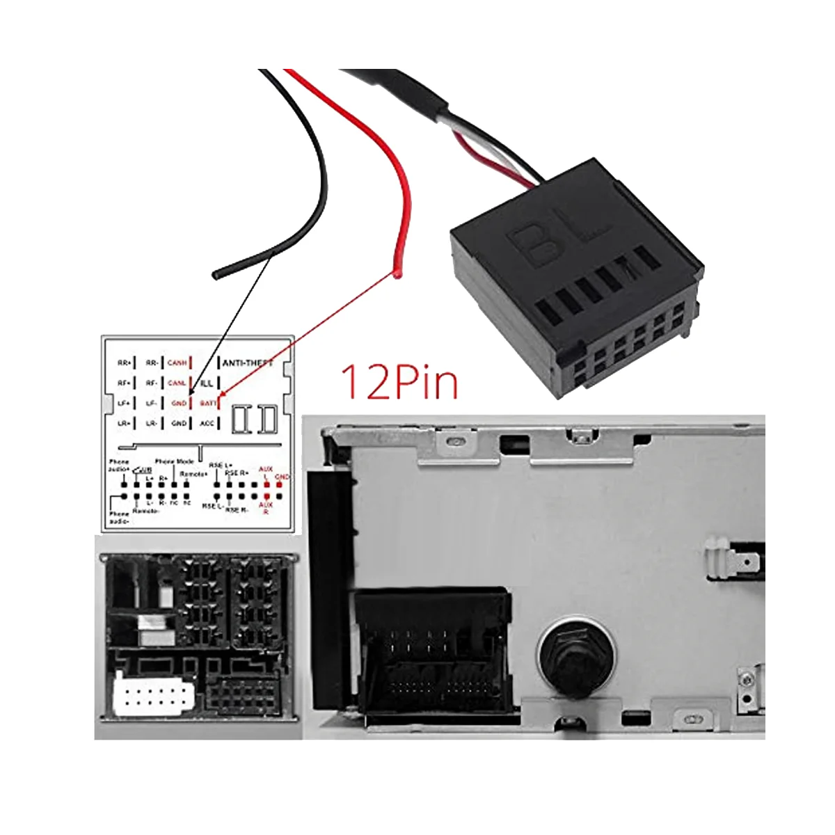 Автомобильный Bluetooth 5.0 Φ гарнитура 12Pin AUX адаптер для Ford Focus Mondeo CD 6000 6006 5000C MP3 радио