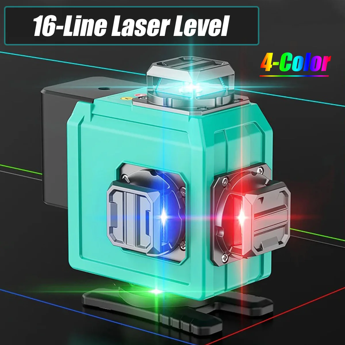 4D Laser Level 16 Lines Horizontal And Vertical With Remote Control 6000mAh Large Capacity Lithium Battery 4-Color Laser Level