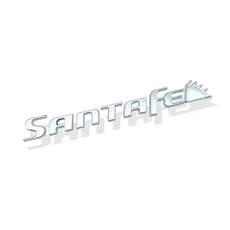 Car Rear Trunk 3D ABS SANTAFE Letter Taigate Styling Decals Emblem Badge Sticker For SANTA FE