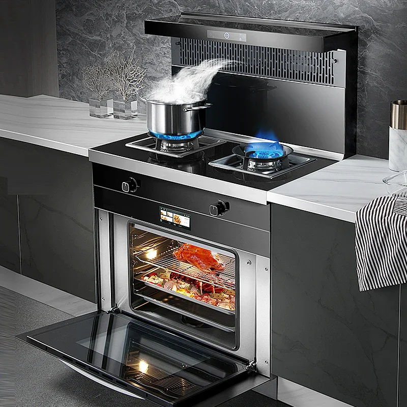 Integrated stove household steam oven kitchen range hood disinfection cabinet gas stove integrated