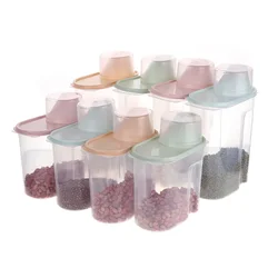 Plastic Cereal Dispenser Storage Box Kitchen Food Grain Rice Container Dried Fruit Snacks Storage Box Flour Grain Storage S/L