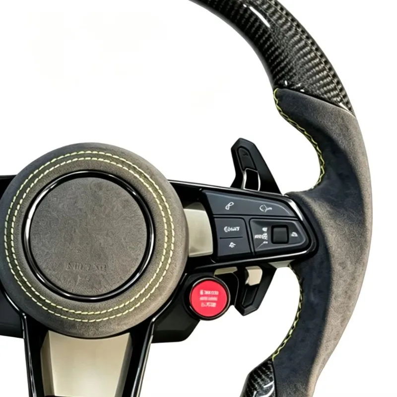 Custom Carbon Fiber & Leather Steering Wheel for  A1 A3 A4 A5 A6 A7 Q3 Q5 Q7-Sporty Design