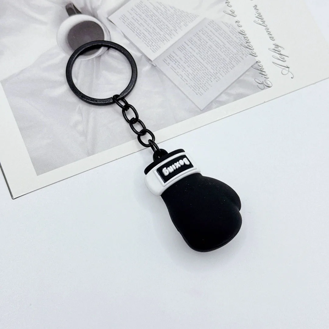 Boxing Gloves Keychain Set PVC Soft Glue Boxing Sports lovers gift cute keychain backpack pendant Souvenir Gift Wholesale