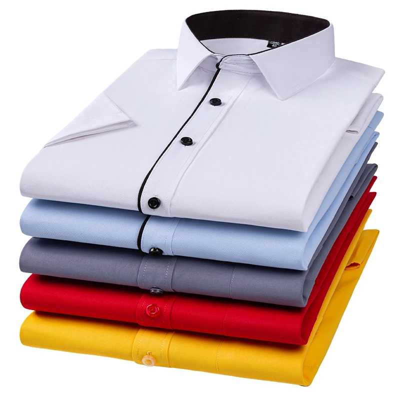 Large Size 11XL 150KG 160KG Men Big Shirt Short Sleeve Summer Office Dress Shirts Formal Solid Twill Plain Solid Busines Fat Top