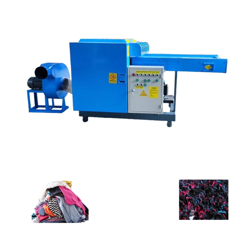 Soft Material Cotton Fabric Old Clothes Palm Straw Fiber Fishing Net Plastic Film Cutting Shredding Crushing Machine Motor