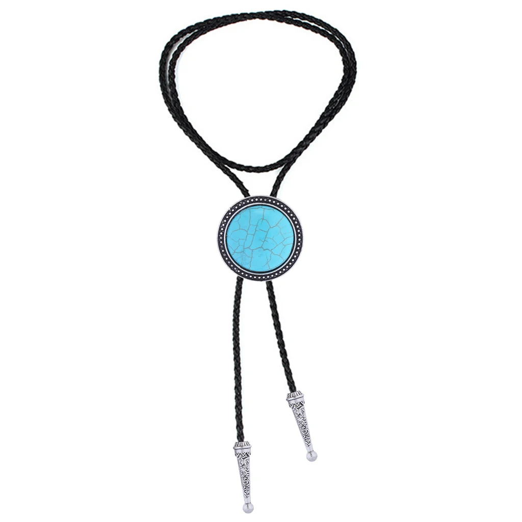 Creative Fashion Retro Round Sun Turquoise Bolo Tie