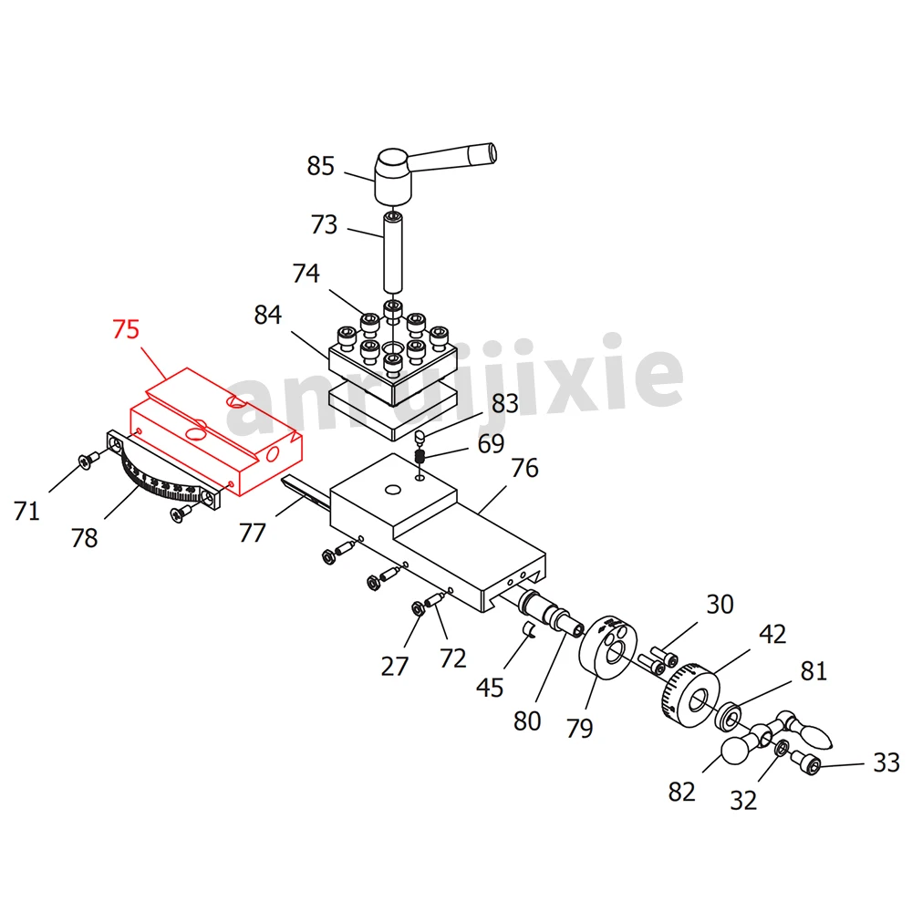 Imagem -06 - Lathe Ferramenta Titular Posição Deslizante Peças de Reposição Composto Resto Sieg c2 c3 Sc2 Cx704 G8688 G0765 Compacto Jet Bd6 Bd7 Bd-x7