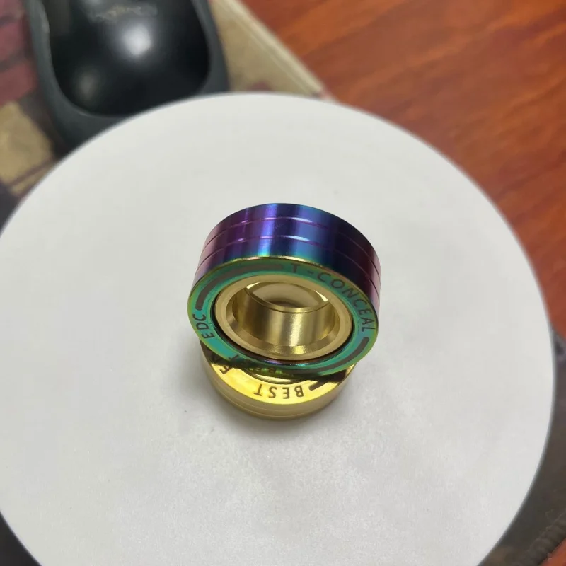 단락 링 래칫 휠 마그네틱 푸시 카드 푸시 플레이트 기계식 슬라이더 EDC Fidget 스트레스 릴리프 장난감 Antistress