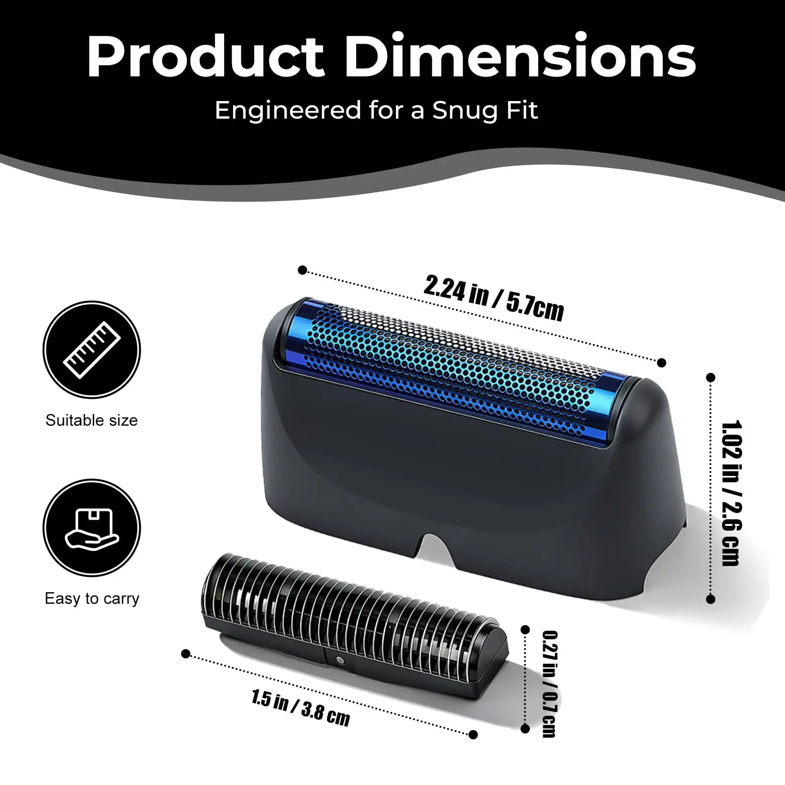 Replacement Foil & Cutter Head for BB PRO FXLFS1 UV Single Foil Shaver, Professional Barber Single Foil Shaver Replacement Head