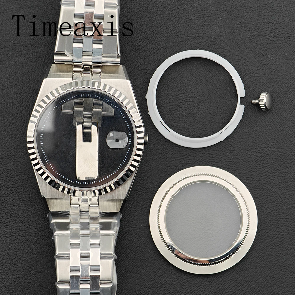 Timeaxis 40mm Stainless Steel Case Sapphire Glass Watch Parts Fit Miyota8205/8215/821A NH35/NH36 Automatic Mechanical Movement