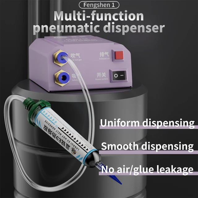 Najnowszy wielofunkcyjny pneumatyczny dozownik kleju LANRUI Fengshen No1 do kleju i oleju lutowniczego 10/30 ml, usuwania kurzu i adsorpcji