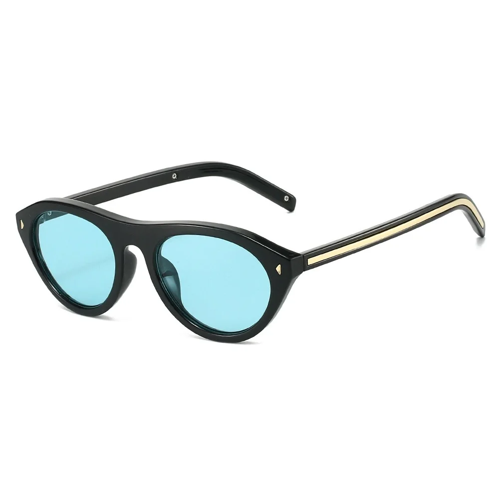 Nieuwe Mode Designer Zonnebril Vrouwen Cat Eye Zonnebril Vrouw Retro Trendy Ovale Klinknagels Brillen Y2K UV400 Shades Gafas