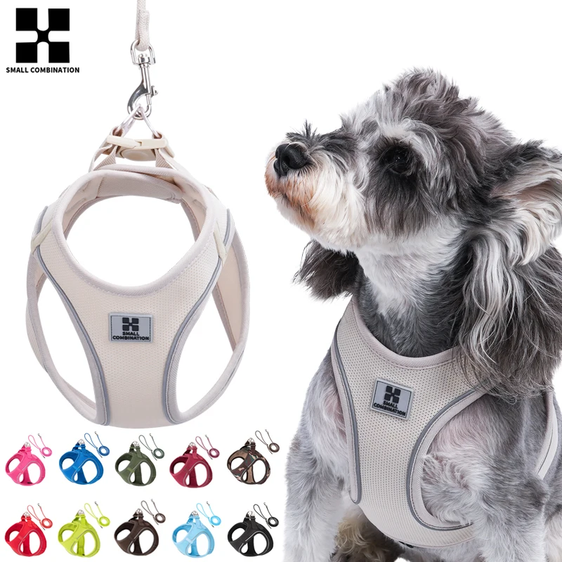 Dog Harness Leash Set for small medium dog Adjustable Reflective Puppy Cat Harness pet Vest Chihuahua Yorkies Outdoor Walking