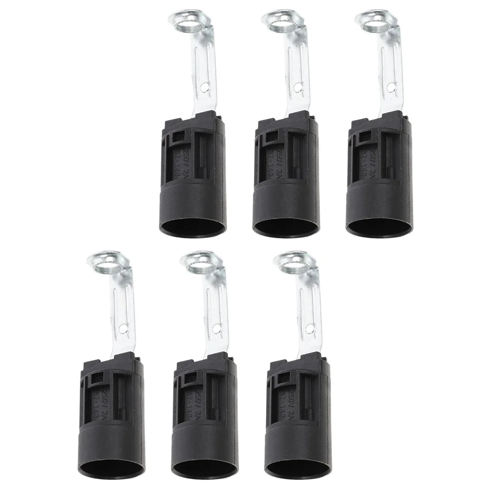 6 Pcs Lamp Holder Sockets Parts Light Bulb Bracket Outlet Replacement Repair Copper E14