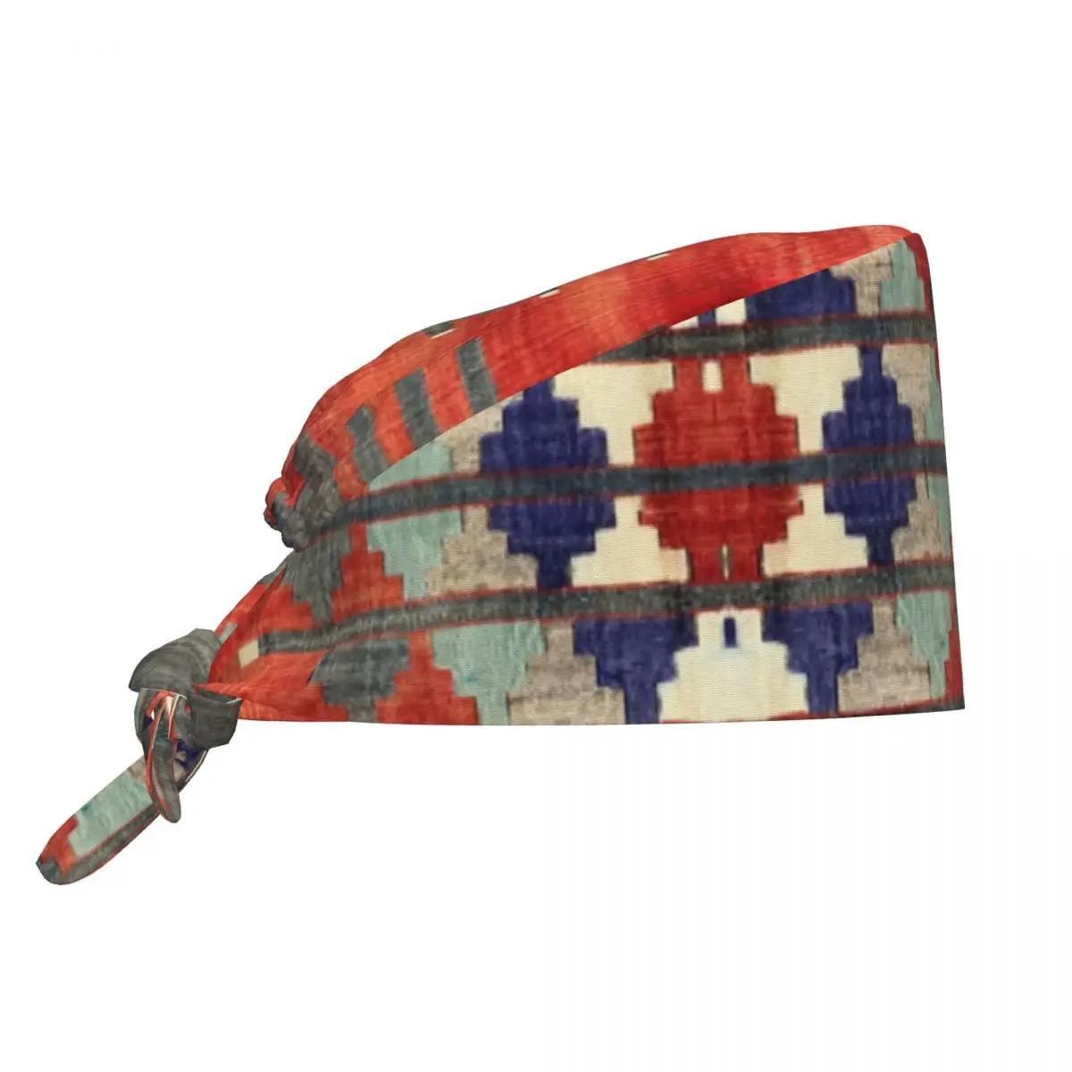 

Turkish Kilim Navaho Weave Aztec Textile Scrubs Cap Surgical Hats Men Women Operating Room Cap Operator Hats Lab Works Hat