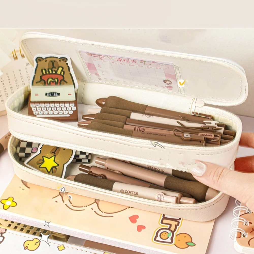 

Многофункциональный капибара 3D пенал водонепроницаемый 2-слойный ящик для ручек портативный ящик для хранения большой емкости для студентов