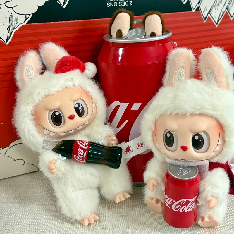 حقيقي POPMART labubu الوحوش كولا الفينيل سلسلة صندوق أعمى النسيج قلادة هدية أنيمي عمل الشكل مفاجأة عيد الميلاد اللعب #1