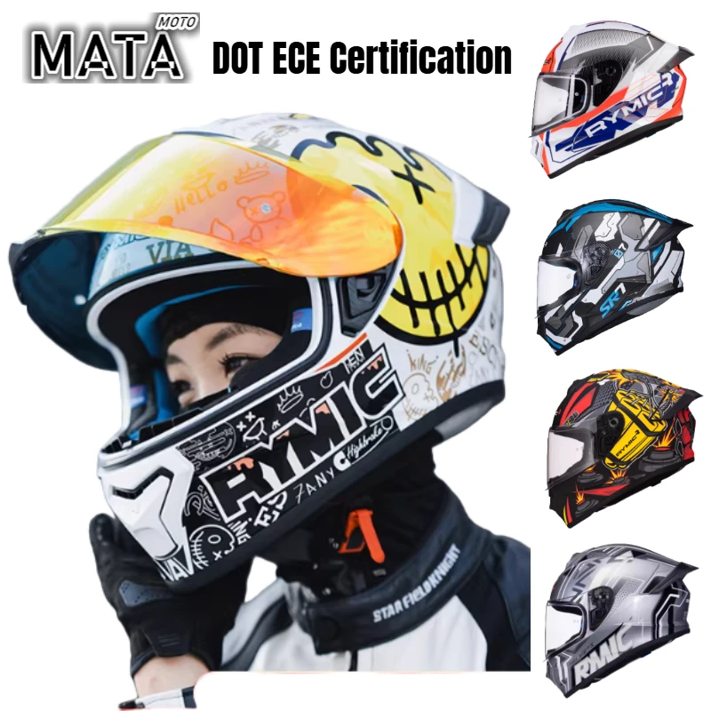 

Сертификация DOT ECE, мотоциклетный шлем для мужчин и женщин, мотоциклетный гоночный трек, полный шлем Capacete, мужской дорожный шлем Casco