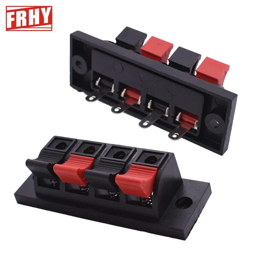 10 PCS Plastic Large 2 4 Position Spring-Loaded Push-In Connector Terminals Audio Speaker/Breadboard/Amplifier Test Clip for DIY