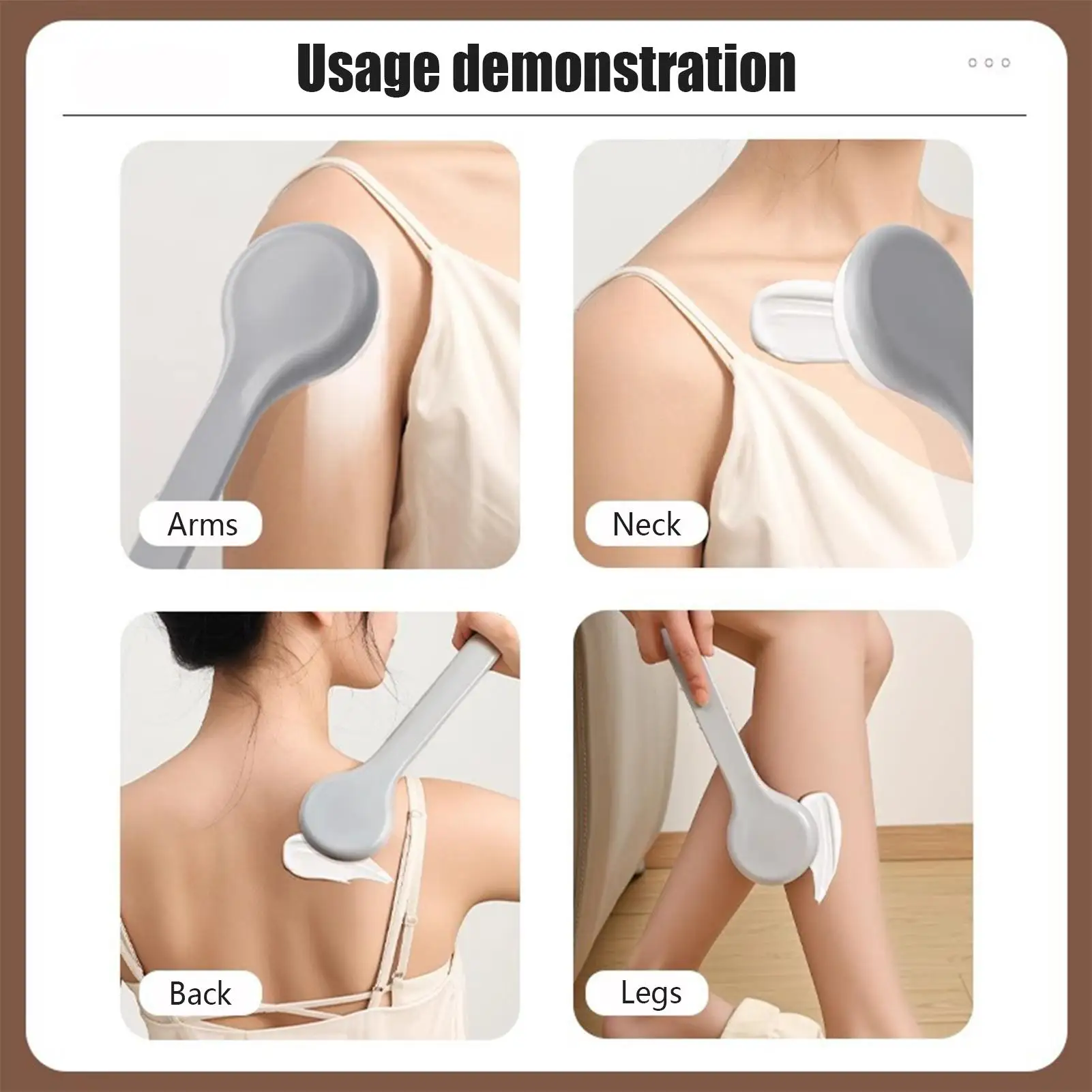 Lotion Applicator MultiFunction Lotion Sunscreen OintmentApplicator Long Handle Body Cleaner Shower Brush Sunscreen Back view 6