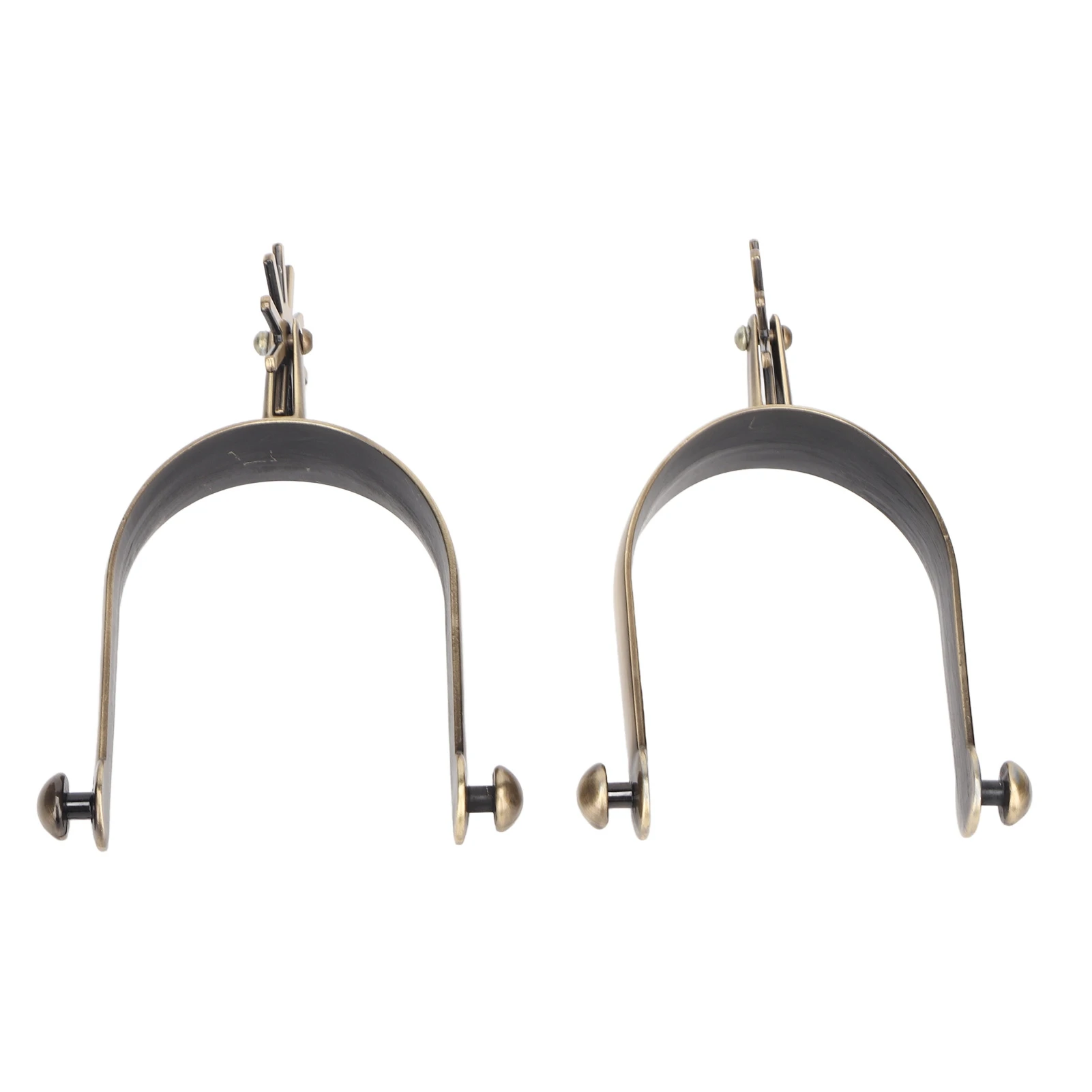 قطعتان من حوامل الحصان الغربية المقاومة للصدأ من سبائك الزنك الاحترافية مع معدات قابلة للتدوير للرجال #4