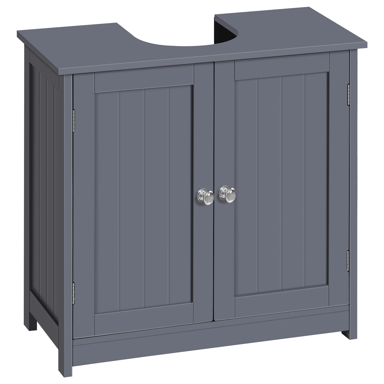 WOLTU 1 Stück Unterschrank-Einheit 60x60x30cm Badezimmer-Aufbewahrungsschrank aus Holz mit 2 Türen und MDF-Regalen