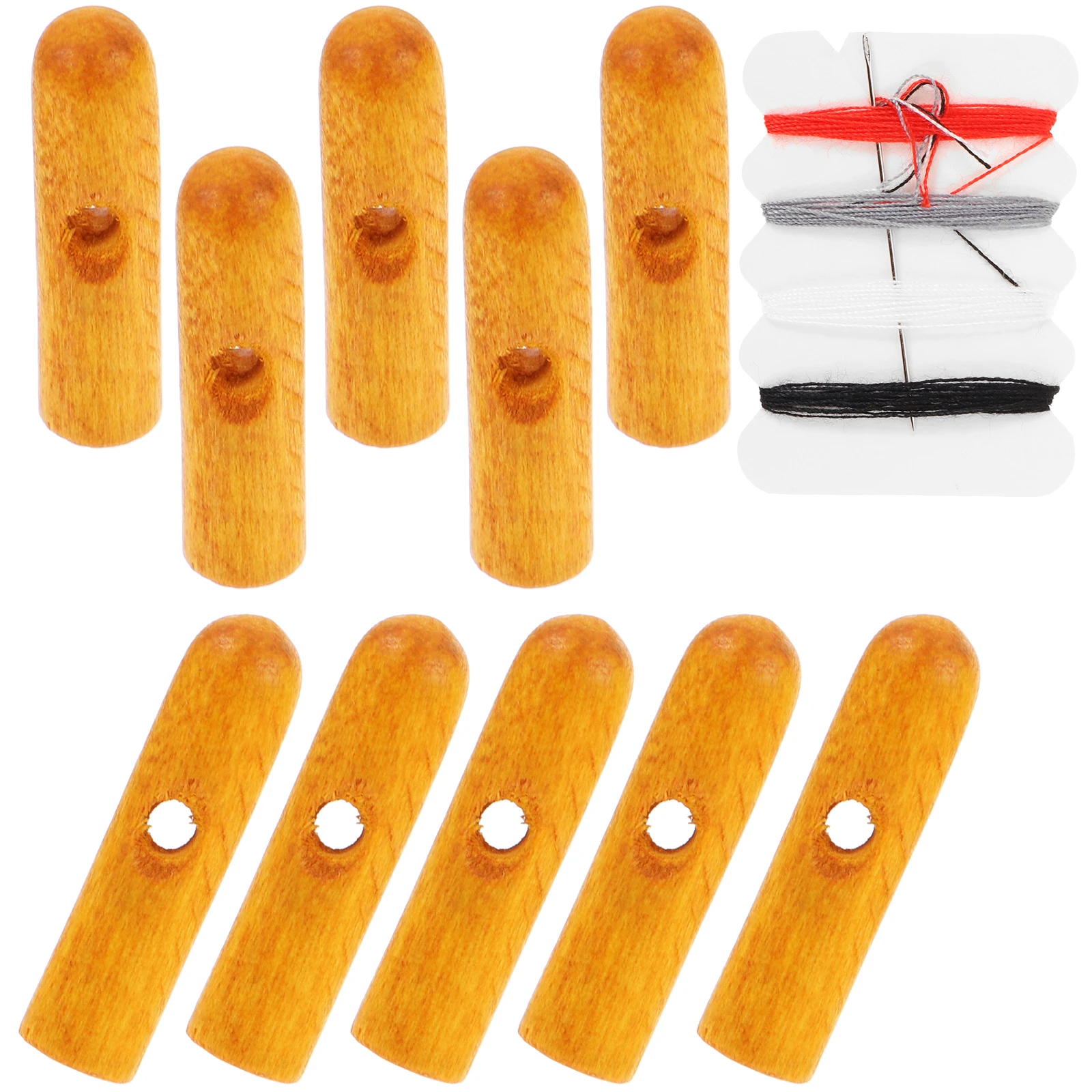 

10 pcs Wooden Tail Beads for Folding Umbrella Repair Parts Replacement Ribs Wooden Rain Umbrella Cover Lemon Yellow 3mm