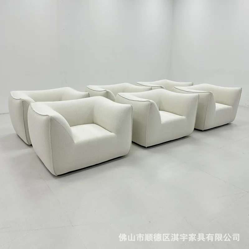 Qiyu Nordic simple fabric special-shaped sofa bedroom living room lazy Internet celebrity sofa clothing store designer furniture