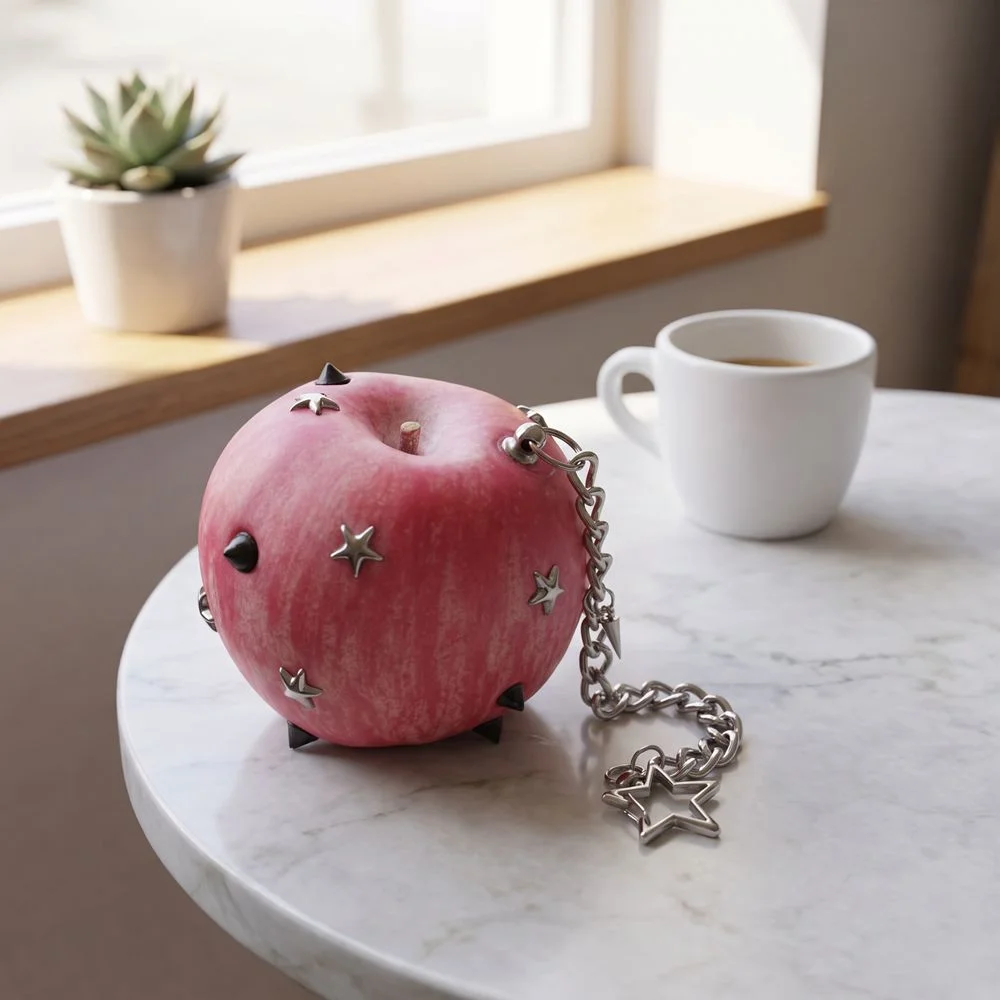 Cute Y2K Simulation Fruit Keychain Metal Harajuku Star Rivet Bag Charm Vegetable Tomato Pu Fruits Bag Pendant Backpack Decor