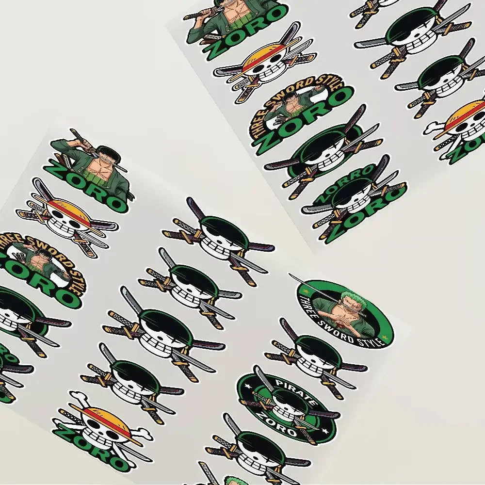 One Piece Roronoa Zoro Motorcycle Reflective Stickers Waterproof Decals for Helmet Scooter Fuel Tank Toolbox Racing