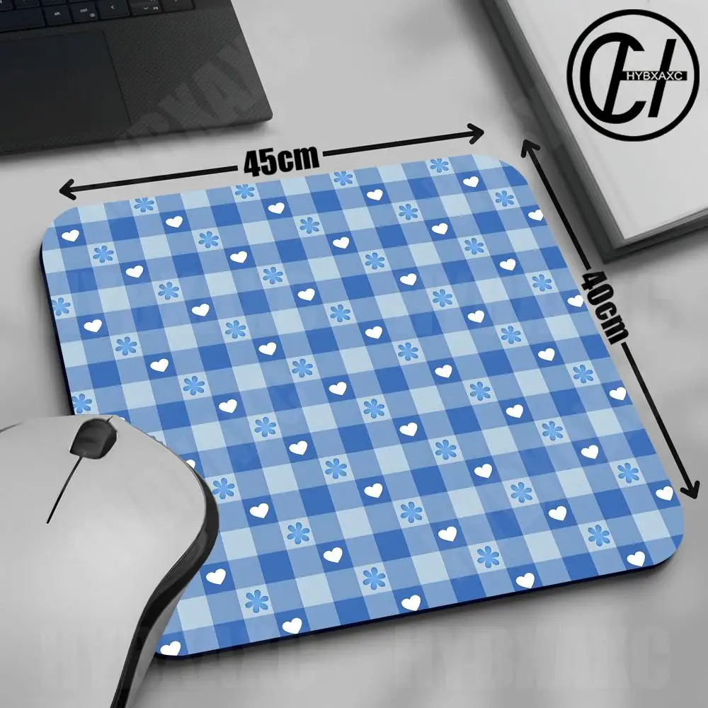 Black White Checkered Mouse Pad Multiple sizes Large Square Computer Office Game Table Mat Cute Flower Rubber Anti-slip Mousepad