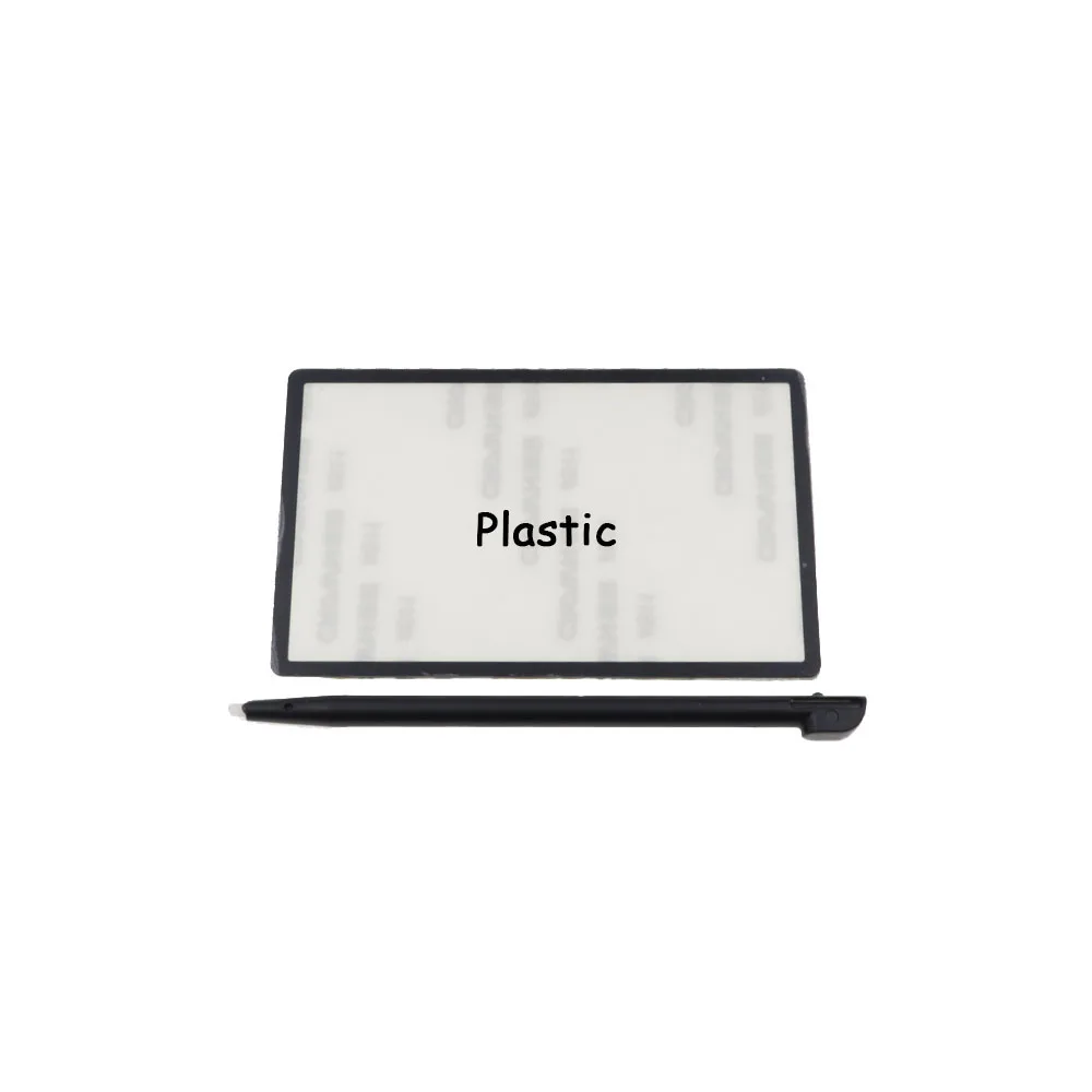 1 Set Replacement Upper Screen Lens Cover Plastic & Glass Touch Screen Panel + Stylus Pen For 2DS Console Repair Accessories