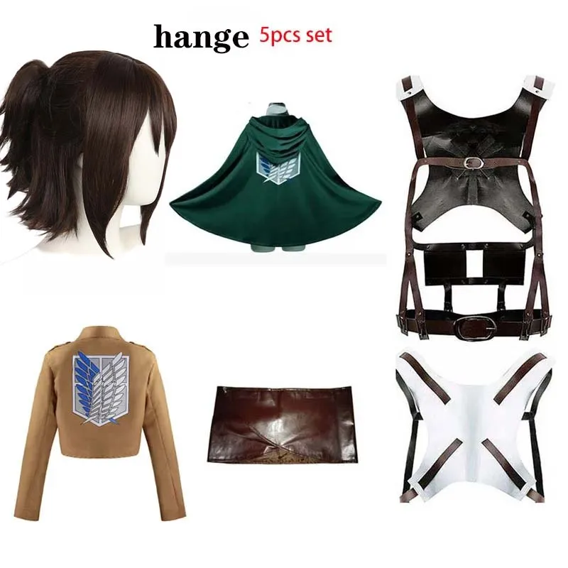 Cosplay Anime Levi Ackerman Mikasa Ackerman Cosplay Kostuum Eren Jaeger Outfits Hange Zoe Cosplay Kostuum AOT Volledige Set - afbeelding 1