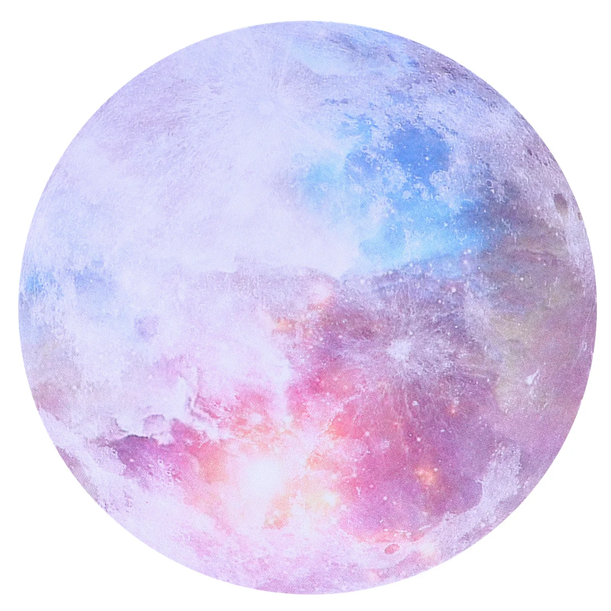Round Mouse Pad Rainbow Moon Pattern Non-Slip Surface Comfortable Wrist Support Gaming Office Decorative Mouse Mat