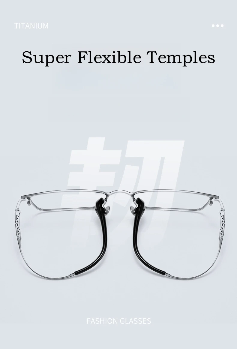 YIMARUILI Ultraleichte Business-Brille im Schlichten Luxus-Design, Retro-Quadratische Reintitan-Brillenfassung für Korrekturgläser, Herren – Detail 4