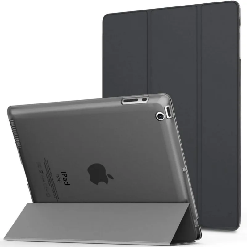 For iPad 4 Case Models A1458 A1459 A1460 Lightweight Slim Shell Cover for iPad 234 5/6/7/8/9 10.2 10.5 Translucent  Back Cover