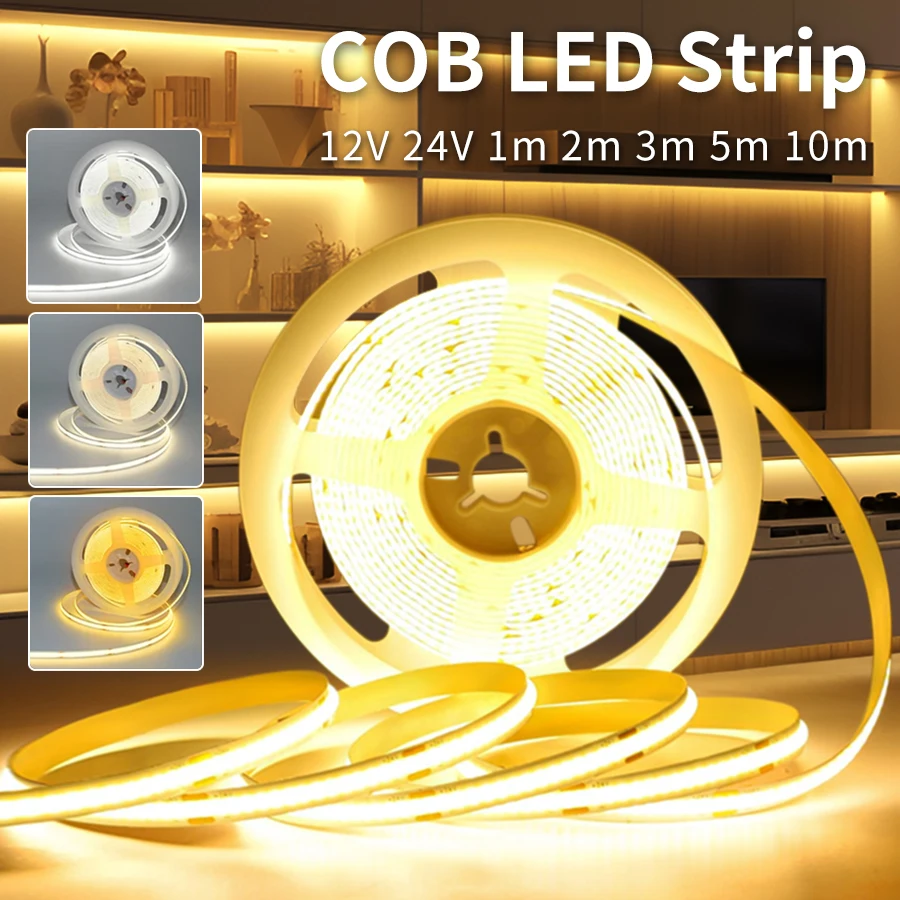yZ[zCOB LED XgbvCg 12V 24V 10 [g 5 [g 3 [g 2 [g 1 [g 320LEDs/M x_ LED e[v 2700K 4500K 6000K Lb`[̑ 8 ~[g