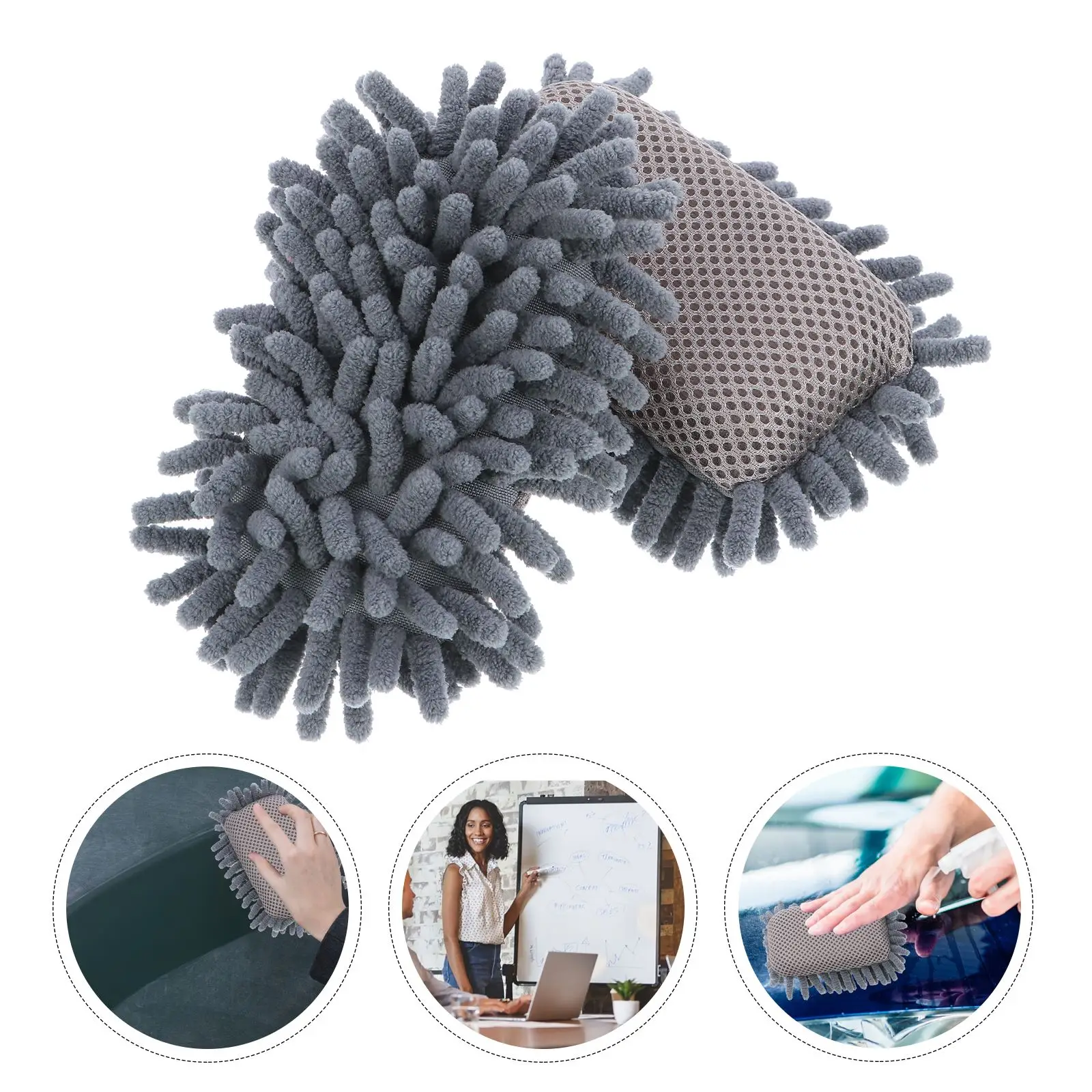 Gomme à sec pour tableau noir en chenille, nettoyeur d'essuie-glace à la craie sans poussière, éponge pratique pour les irritations, fournitures de chambre, 2 pièces