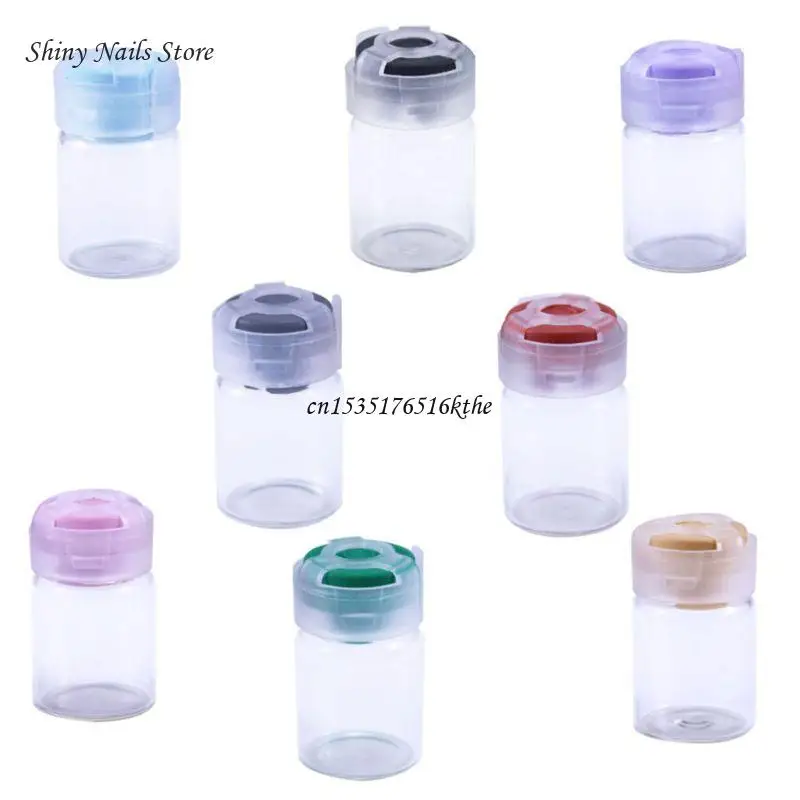 5ML Sweet Candy Color Lid Empty Bottle Sealed Sterile Serum Clear Glass Vials Wi Dropship