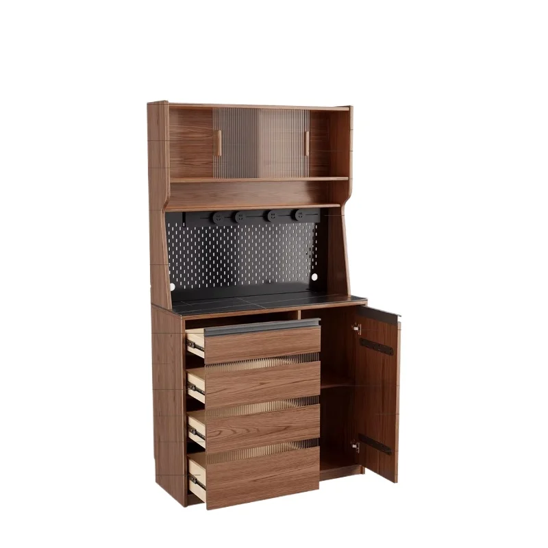 

Solid wood slate dining side small apartment restaurant against the wall coffee locker, walnut tea storage narrow